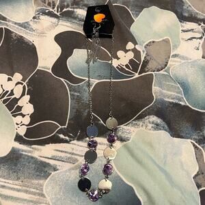 NWT paparazzi purple and silver circle necklace and matching dangle earrings